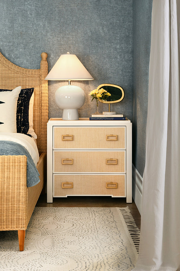 Radley Side Table - Natural Grasscloth