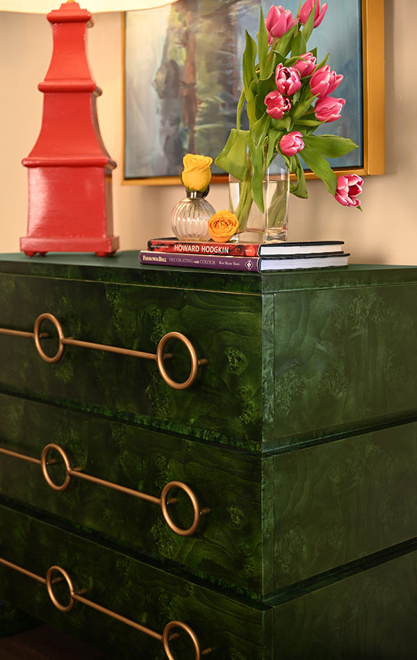 Roderick Chest Emerald Burl Wood