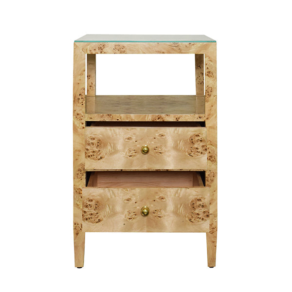 Roscoe Side Table - Burl Wood