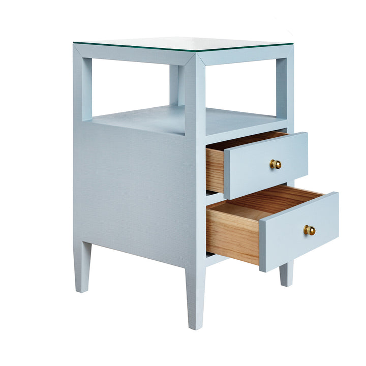 Roscoe Side Table - Light Blue Linen