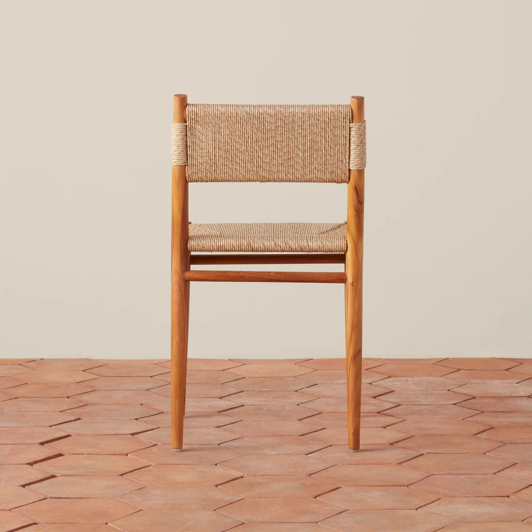 Indoor/Outdoor Teak and Cord Dining Chair