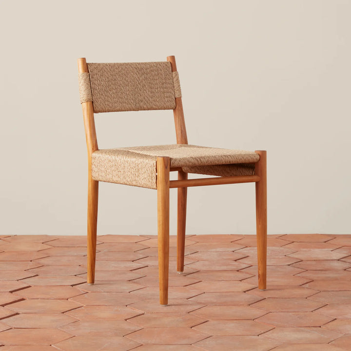 Indoor/Outdoor Teak and Cord Dining Chair