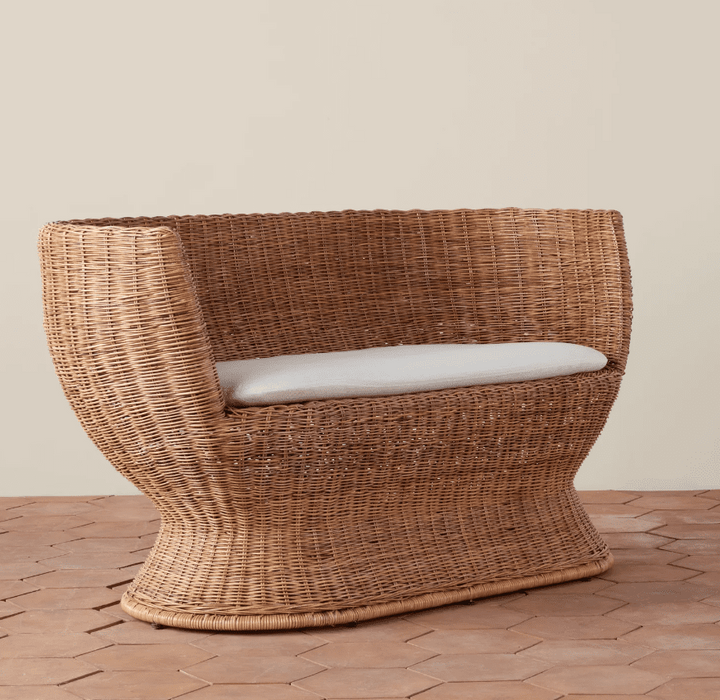 Woven Rattan Settee