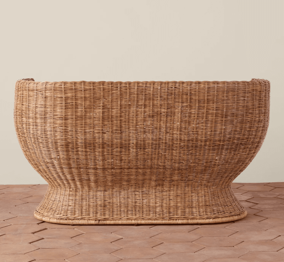 Woven Rattan Settee