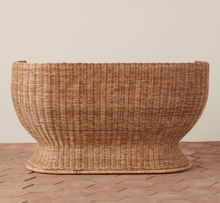 Woven Rattan Settee