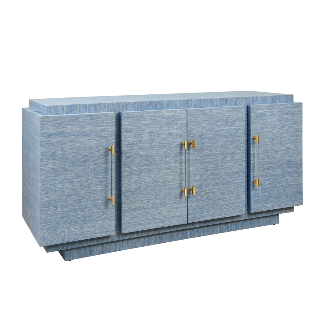 Steele Grasscloth Cabinet Blue
