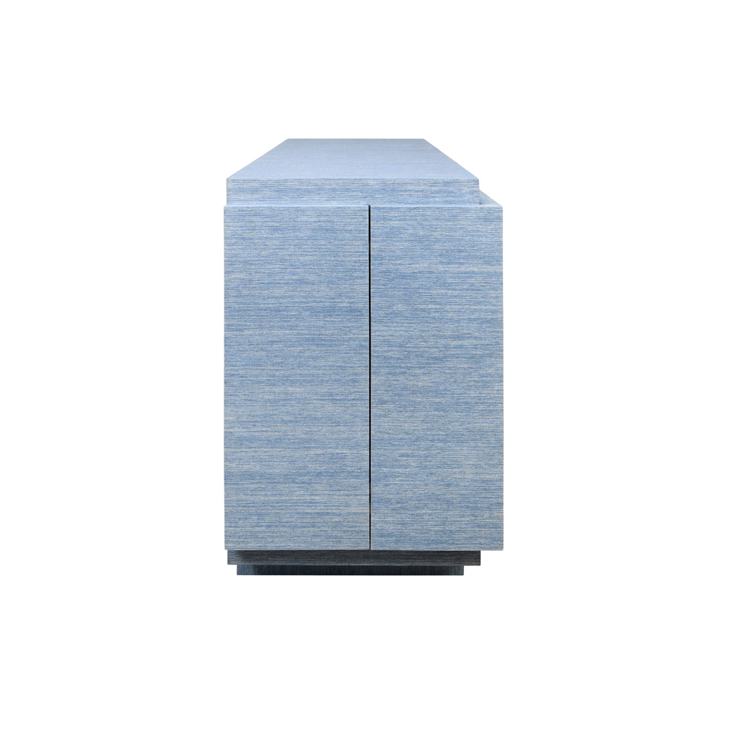 Steele Grasscloth Cabinet Blue