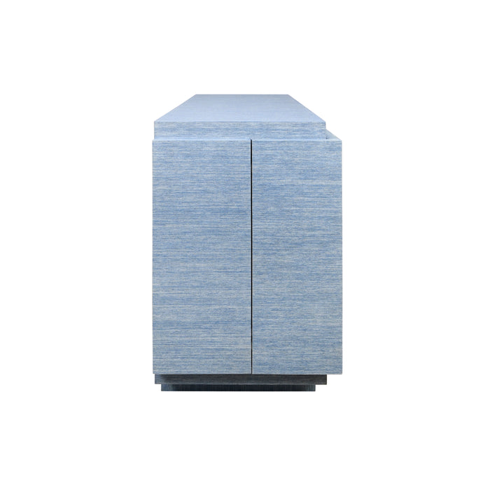 Steele Grasscloth Cabinet Blue