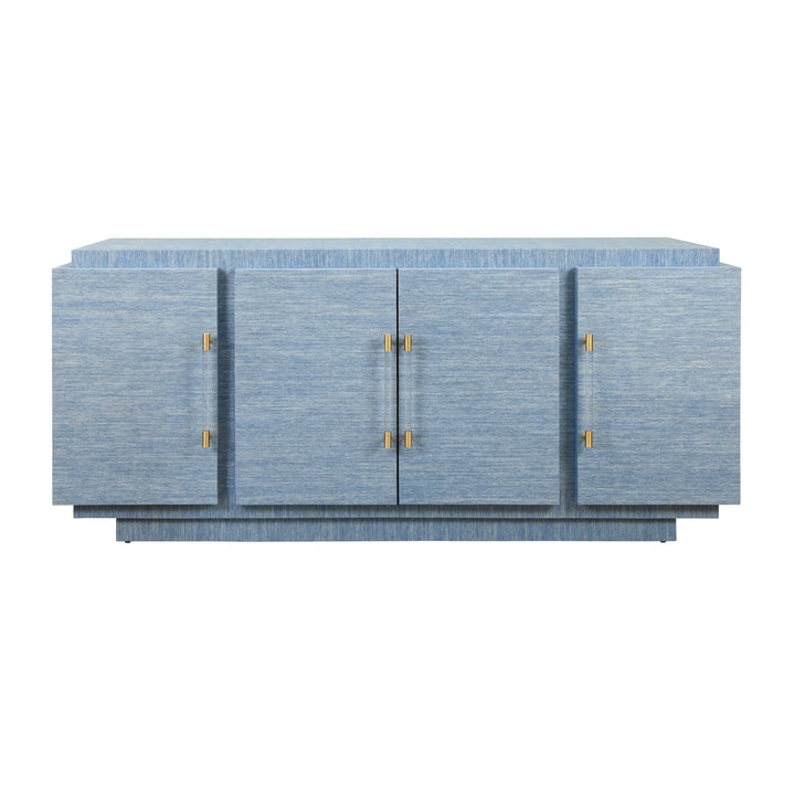 Steele Grasscloth Cabinet Blue
