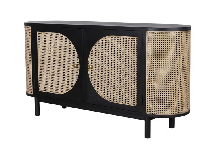 Joelle Cabinet Black/Natural
