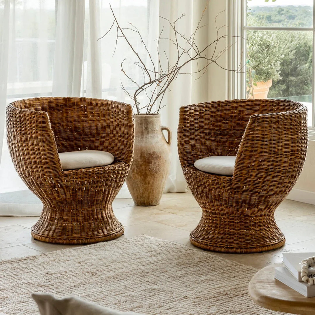 Woven Rattan Lounge Chair