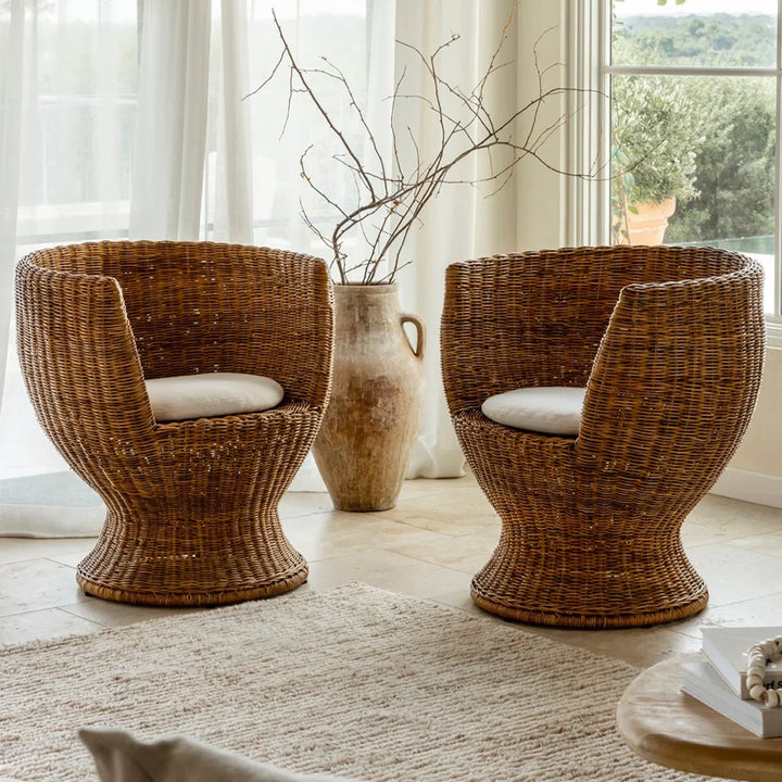 Woven Rattan Lounge Chair