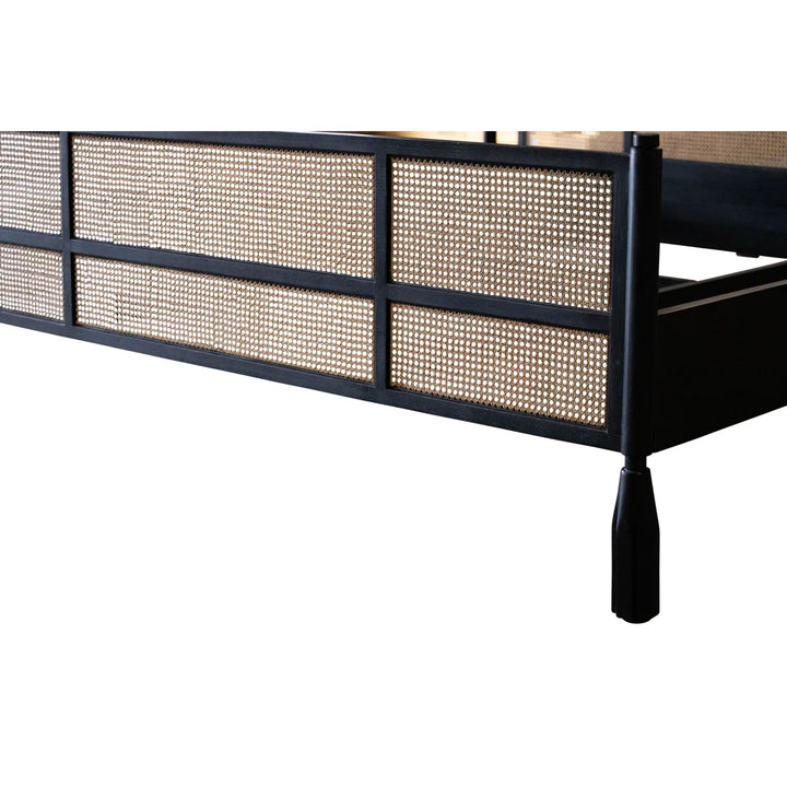 Cane Four Poster King Bed - Black