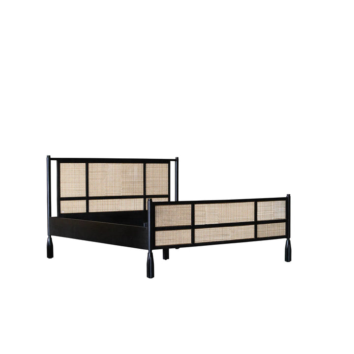 Cane Four Poster King Bed - Black