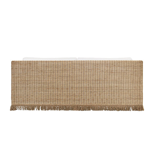 Tenny Rattan Sofa - White Linen