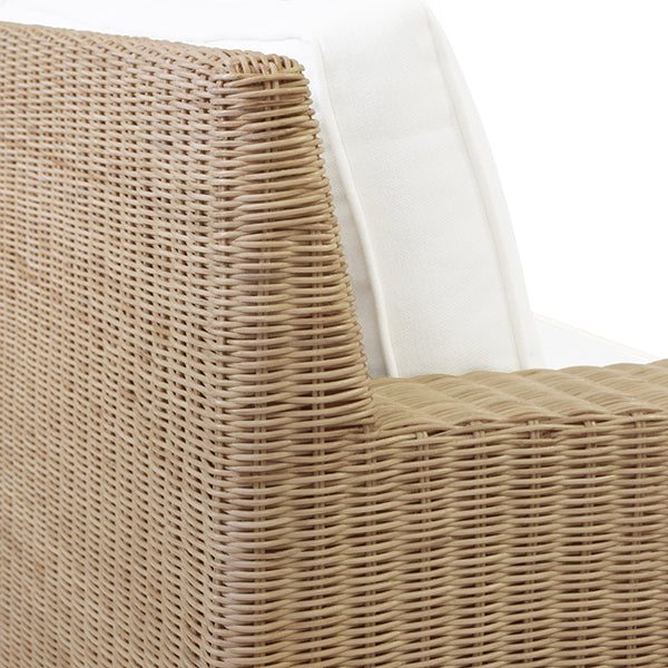 Tenny Rattan Sofa - White Linen