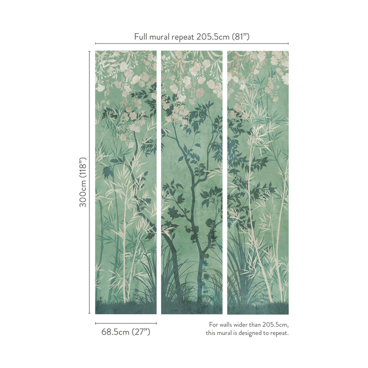 Sayuri Wallcovering Mural Jade W446/03