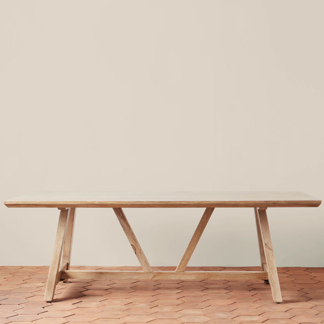 Mango Wood Trestle Coffee Table - Natural
