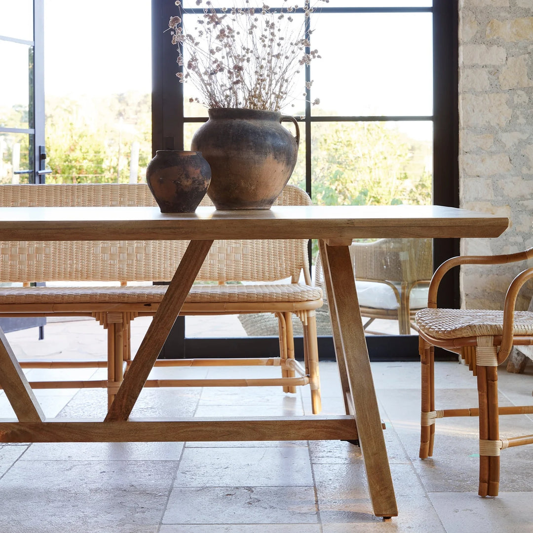 Mango Wood Trestle Coffee Table - Natural