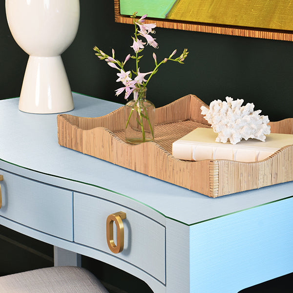 Gladys Desk - Light Blue Linen