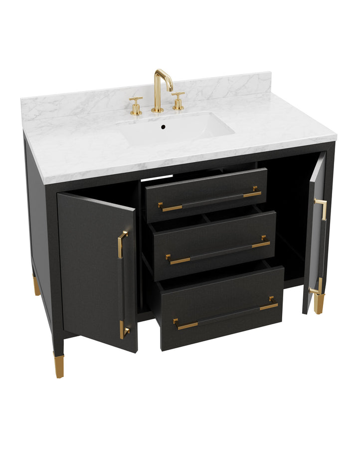 Verona 48" Black Vanity with Rectangular Undermount Sink