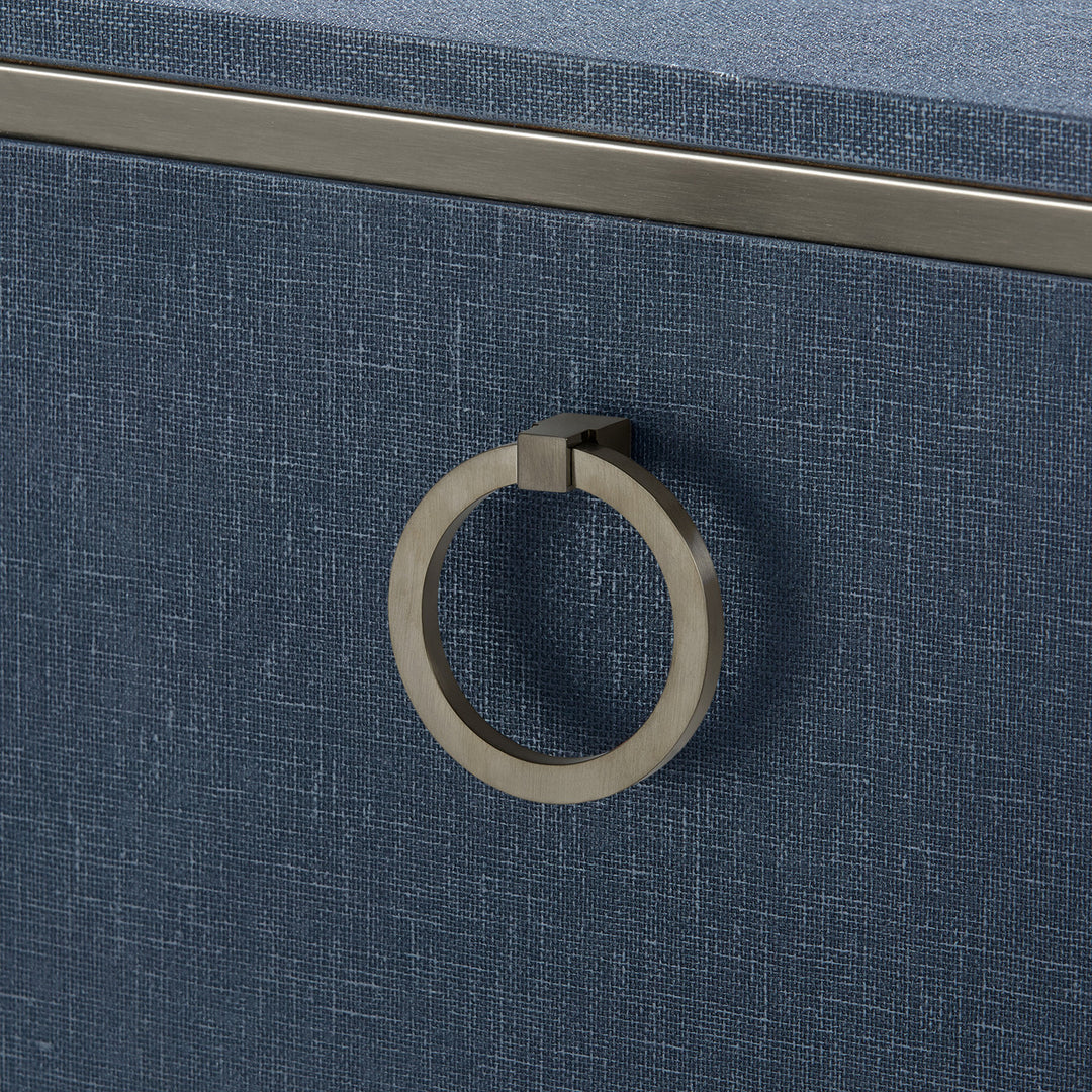 Ansel 4-Door Cabinet - Blue Steel
