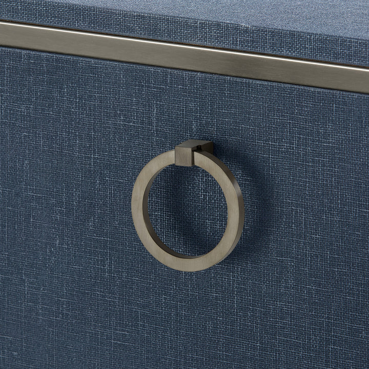 Ansel 4-Door Cabinet - Blue Steel