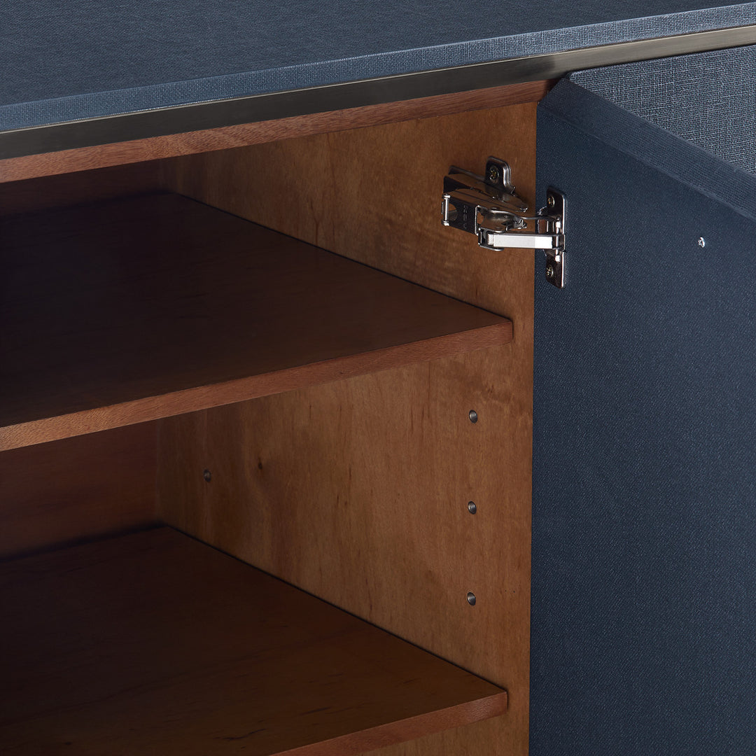 Ansel 4-Door Cabinet - Blue Steel