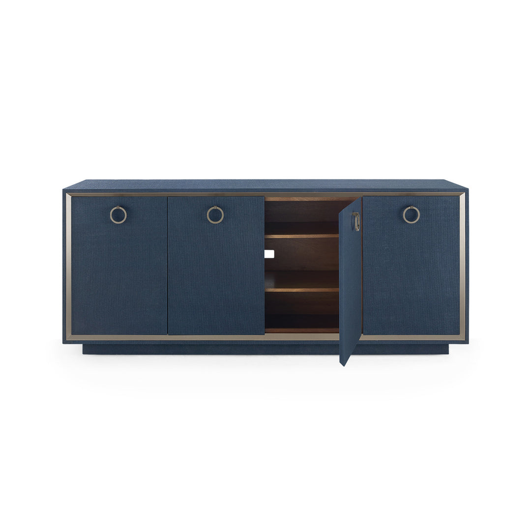 Ansel 4-Door Cabinet - Blue Steel