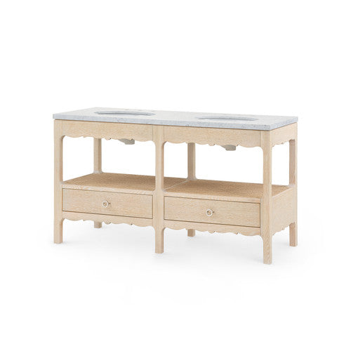 Arianna 60" 2-Drawer Bath Vanity with Marble Top Sand