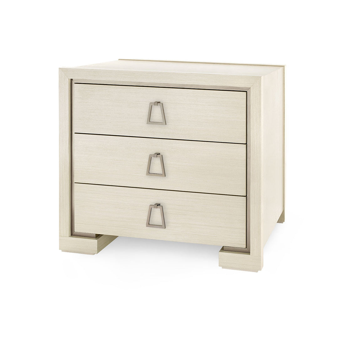 Blake 3-Drawer Side Table Blanched Oak