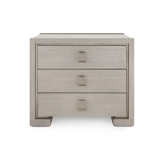 Blake 3-Drawer Side Table Taupe Gray