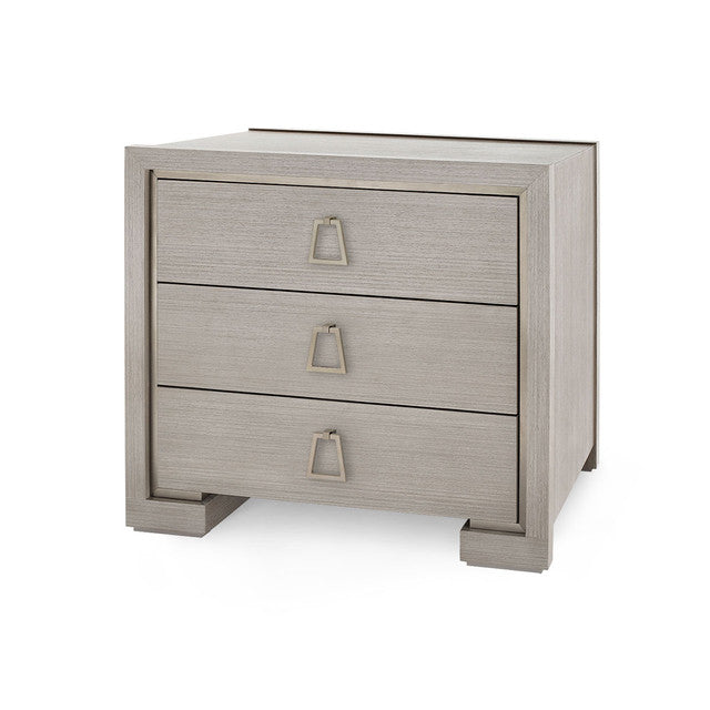 Blake 3-Drawer Side Table Taupe Gray