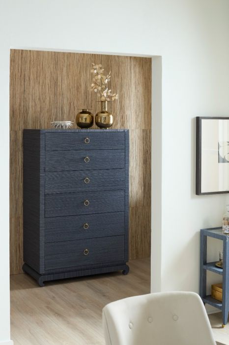 Ming Tall 6-Drawer Dresser - Navy Blue
