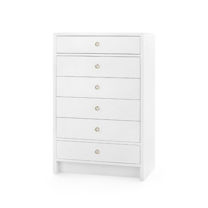 Bryant Tall 6-Drawer Dresser - Chiffon White