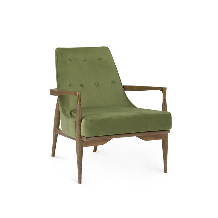 Bastian Lounge Chair - Driftwood &amp; Forest Velvet