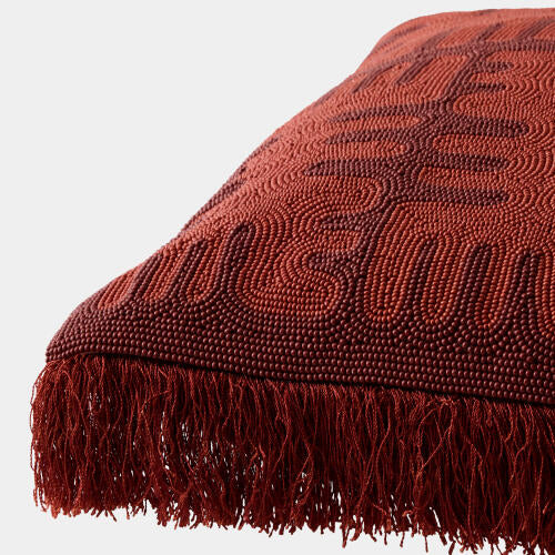 Duafe Beaded Pillow Rust