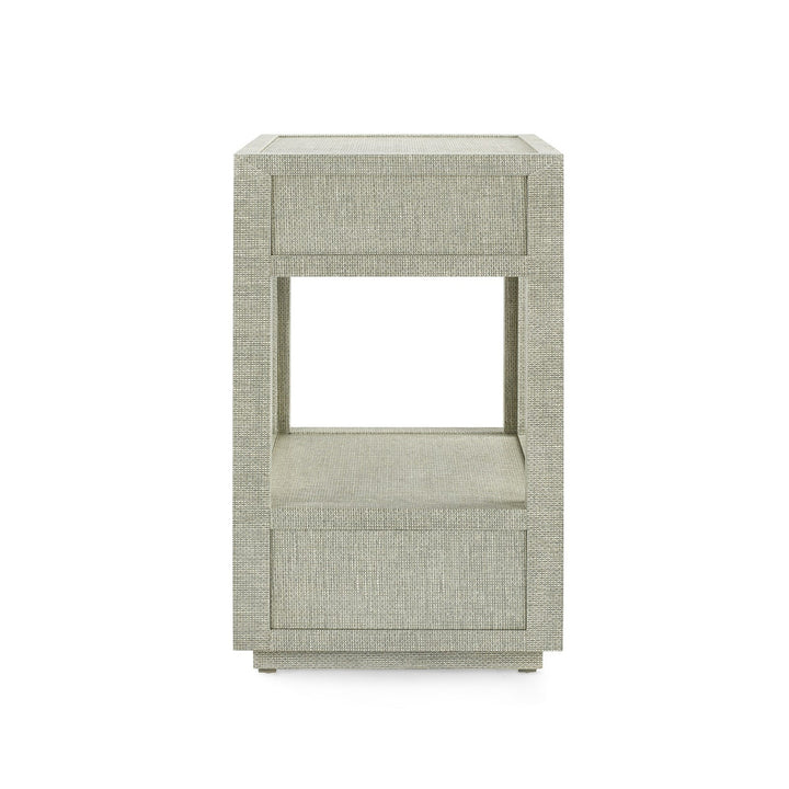 Camilla 2-Drawer Side Table Moss Gray Tweed