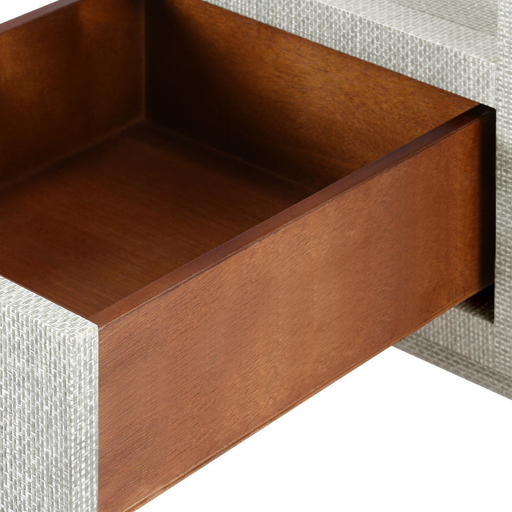 Camilla 2-Drawer Side Table Moss Gray Tweed