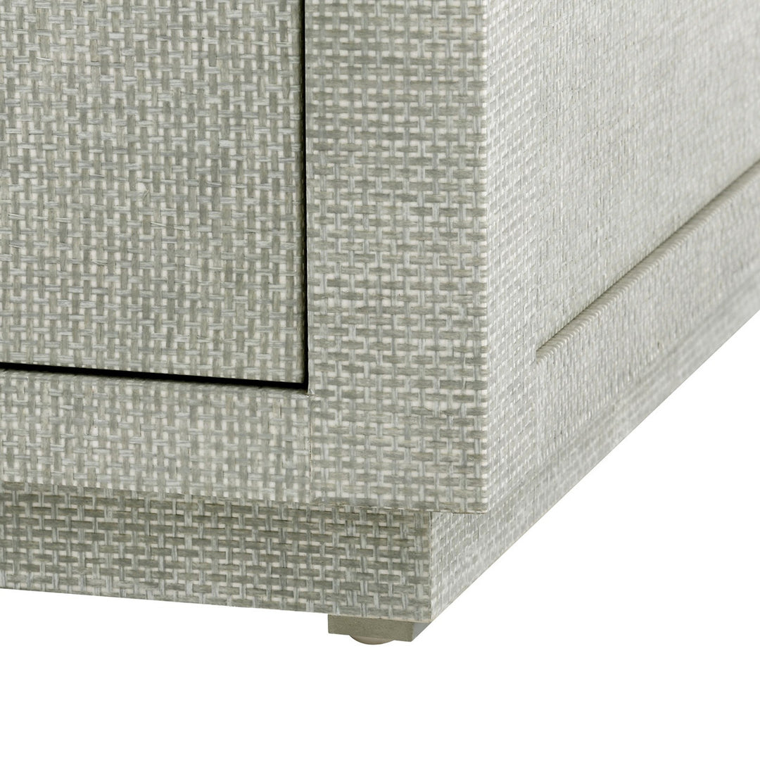 Camilla 2-Drawer Side Table Moss Gray Tweed
