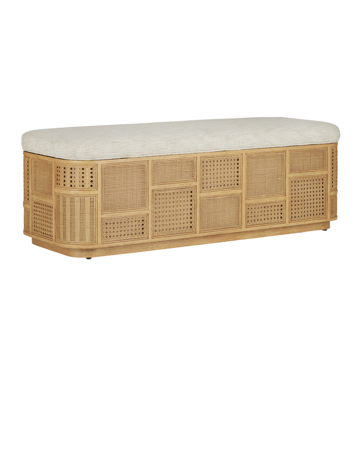Anisa Sea Sand Storage Bench - Dunmeyer Parchment