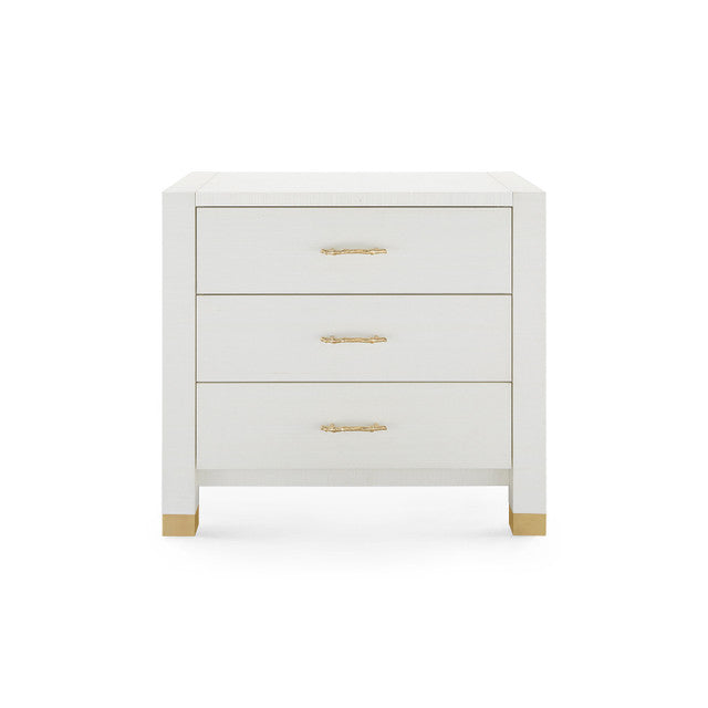 Camden 3-Drawer Side Table Sand White