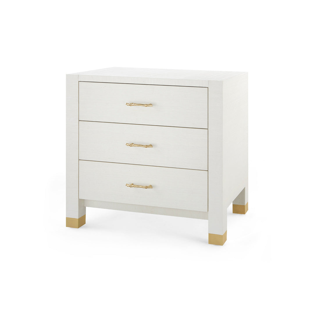 Camden 3-Drawer Side Table Sand White