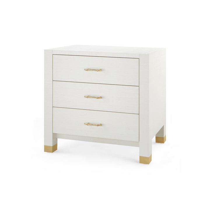 Camden 3-Drawer Side Table Sand White