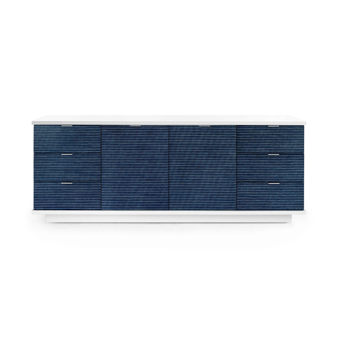 Cosmopolitan 6-Drawer &amp; 2-Door Cabinet - Navy Blue Pencil Stripe