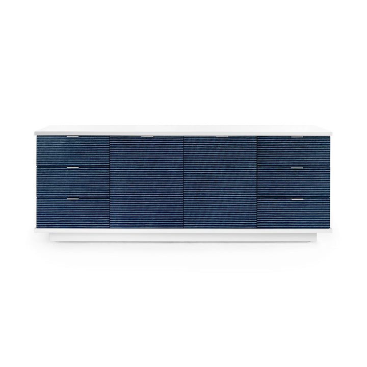 Cosmopolitan 6-Drawer &amp; 2-Door Cabinet - Navy Blue Pencil Stripe