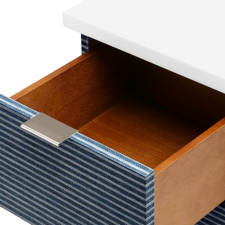 Cosmopolitan 6-Drawer &amp; 2-Door Cabinet - Navy Blue Pencil Stripe