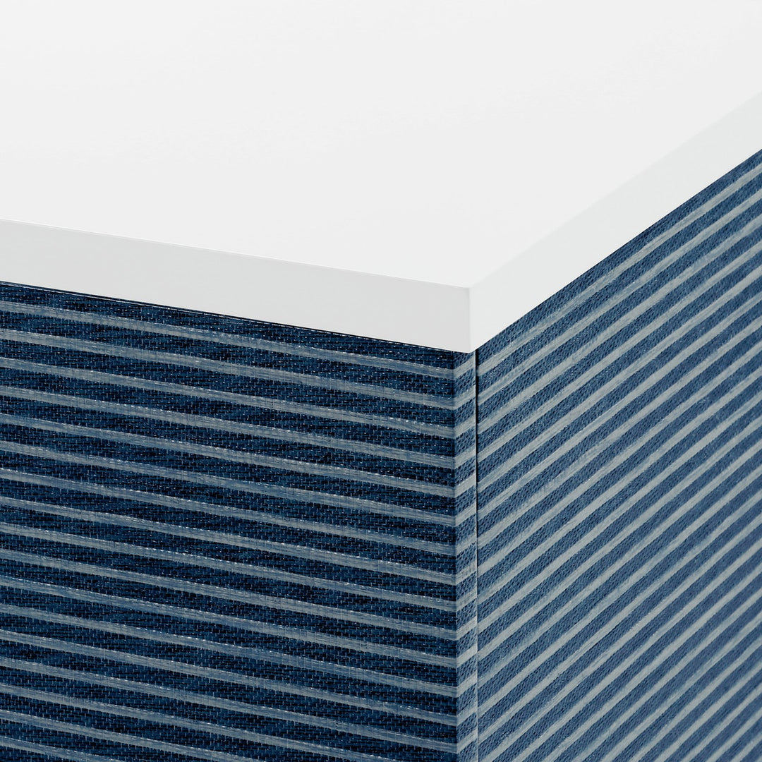 Cosmopolitan 6-Drawer &amp; 2-Door Cabinet - Navy Blue Pencil Stripe