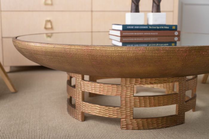 Ella Coffee Table, Antique Brass
