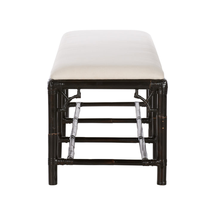 Chippendale Bamboo Bench - Cracked Pepper